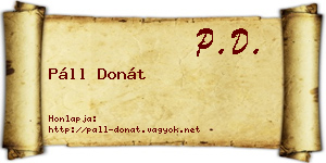 Páll Donát névjegykártya